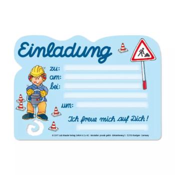 Baustelle Einladungs-Stanzkarten-Set Lutz Mauder